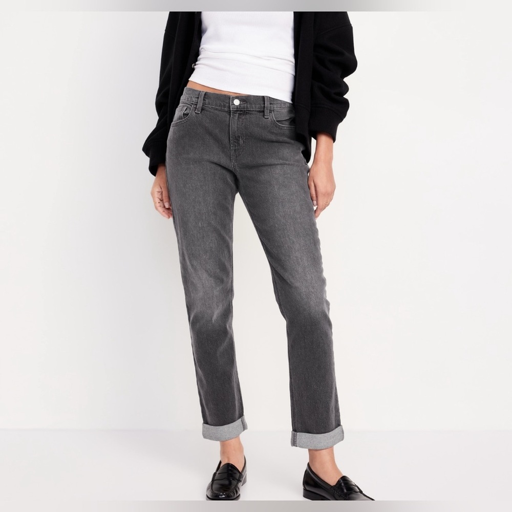 Old Navy Women's Charcoal Boyfriend Jeans
